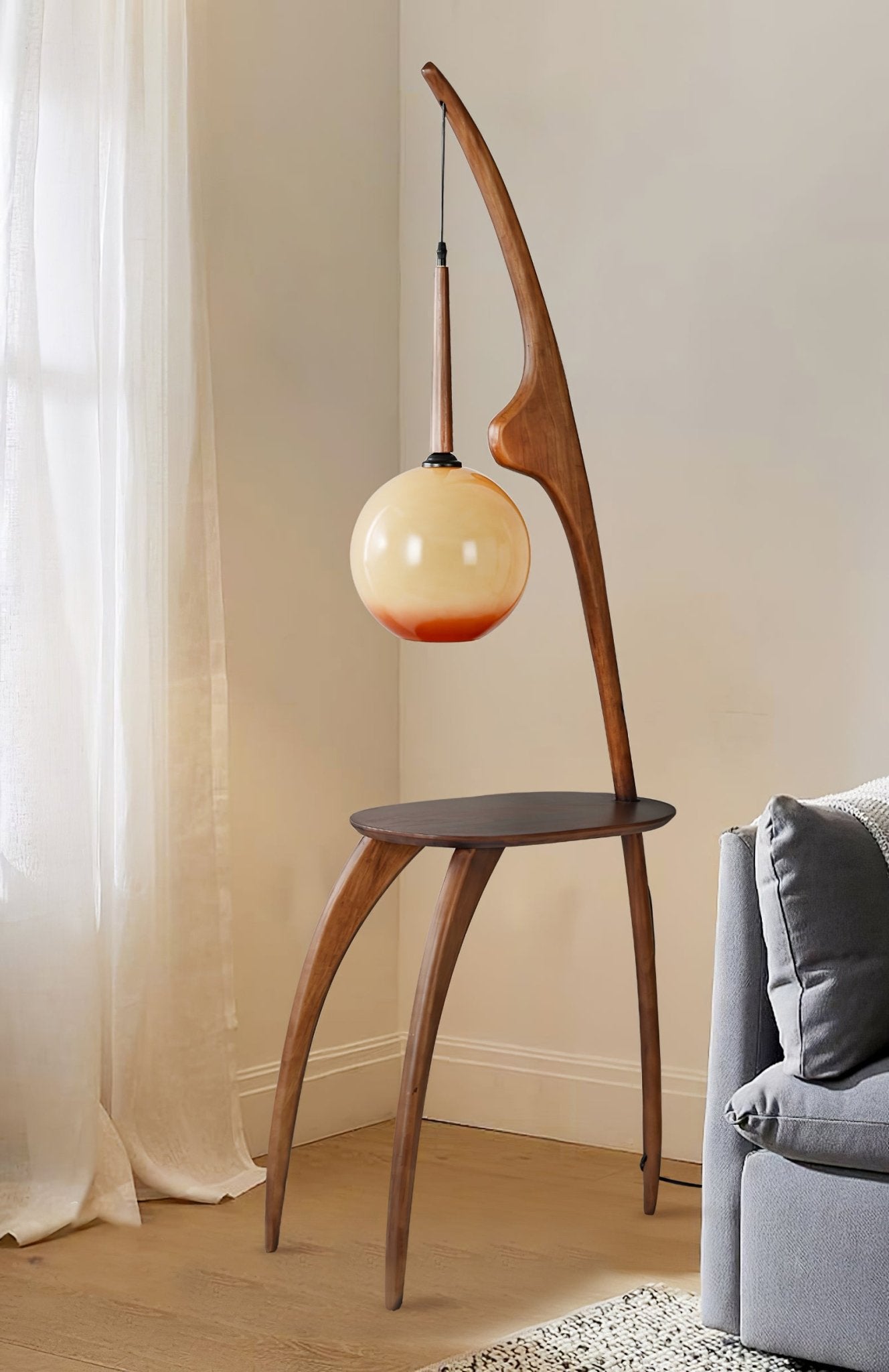 Stylish Curved Mantis Arm Floor Lamp - Adjustable Modern Lighting for Living Room, Bedroom, or Office - Perfect for Reading, Working & Ambient Lighting
