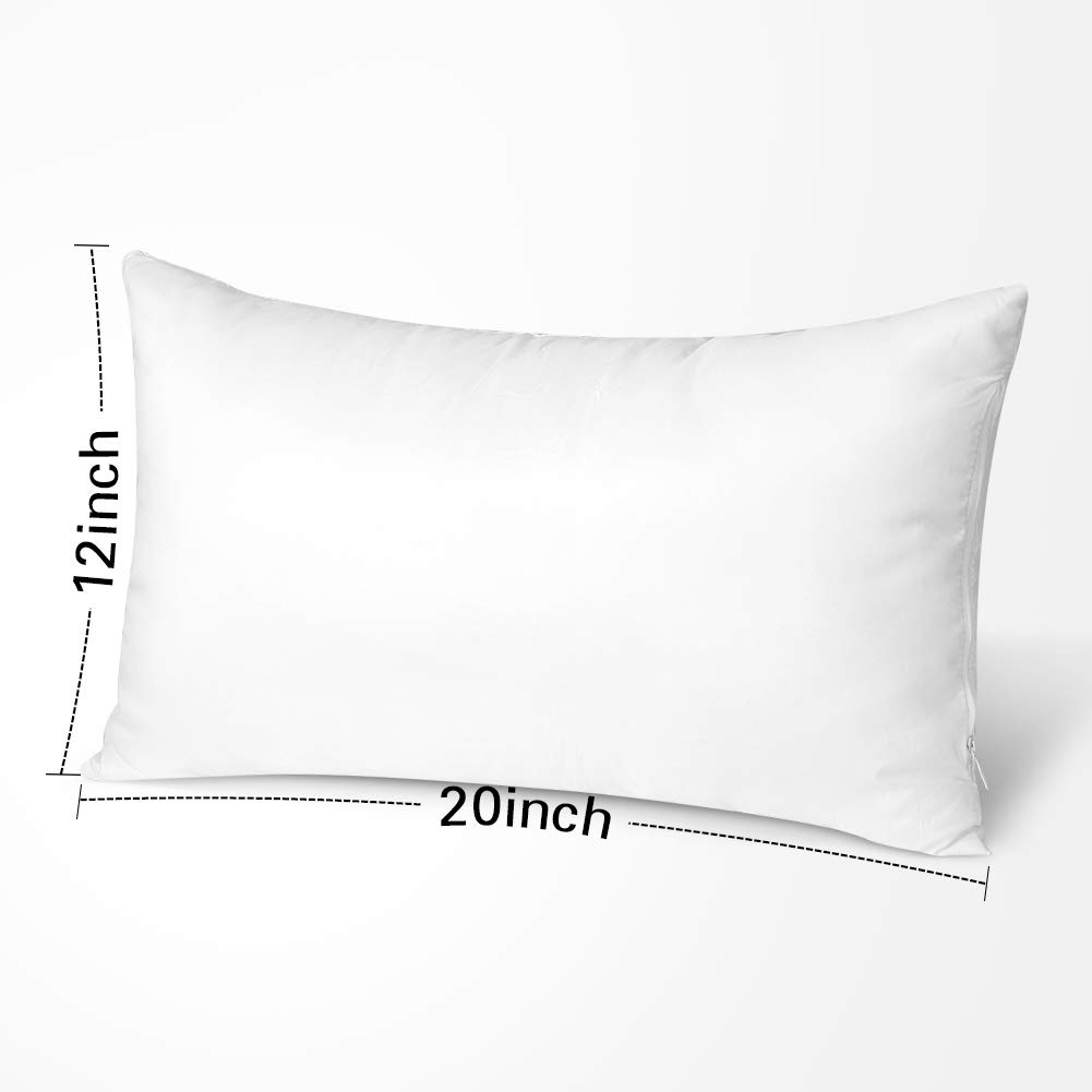 OTOSTAR 12x20 Inch Throw Pillow Inserts, Set of 4 Square Cushion Stuffers - Soft White Decorative Pillow Forms for Couch, Sofa, Bed & Home Decor - Perfect for Living Room, Bedroom, Nursery & Office