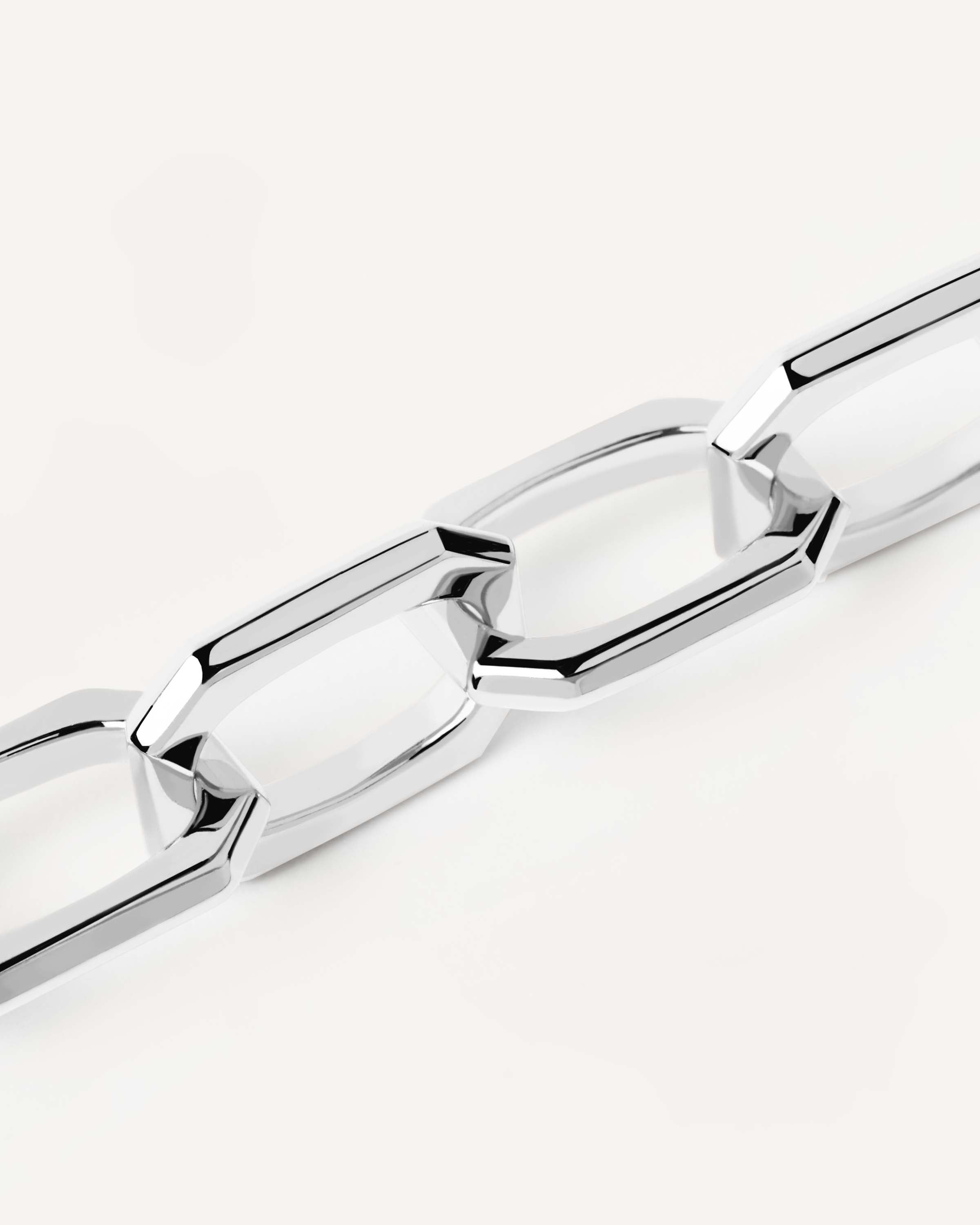 Elegant Large Signature Chain Silver Necklace for Women - Sterling Silver Chunky Link Statement Jewelry - Perfect for Parties, Weddings & Everyday Wear