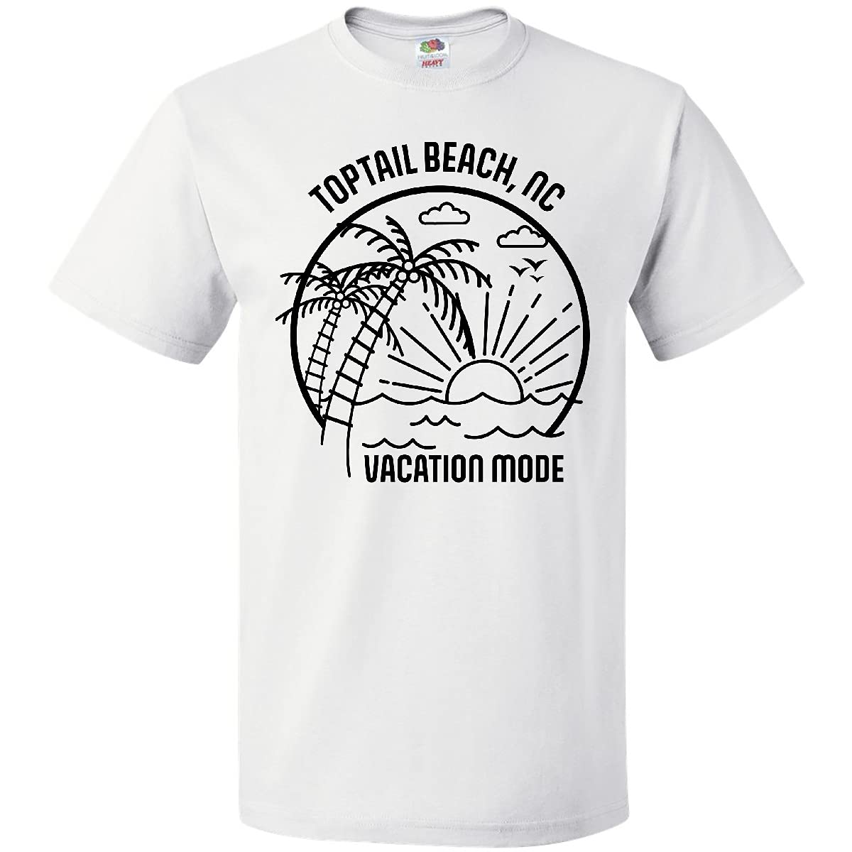 Inktastic Summer Vacation Mode Toptail Beach North Carolina Graphic T-Shirt - Comfortable Casual Tee for Beach Trips, Travel & Relaxation