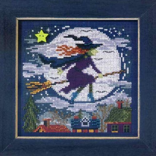 Witch Way Cross Stitch Kit - DIY Embroidery Kit for Beginners & Adults - Perfect for Halloween Decor, Home Crafting & Gift Giving