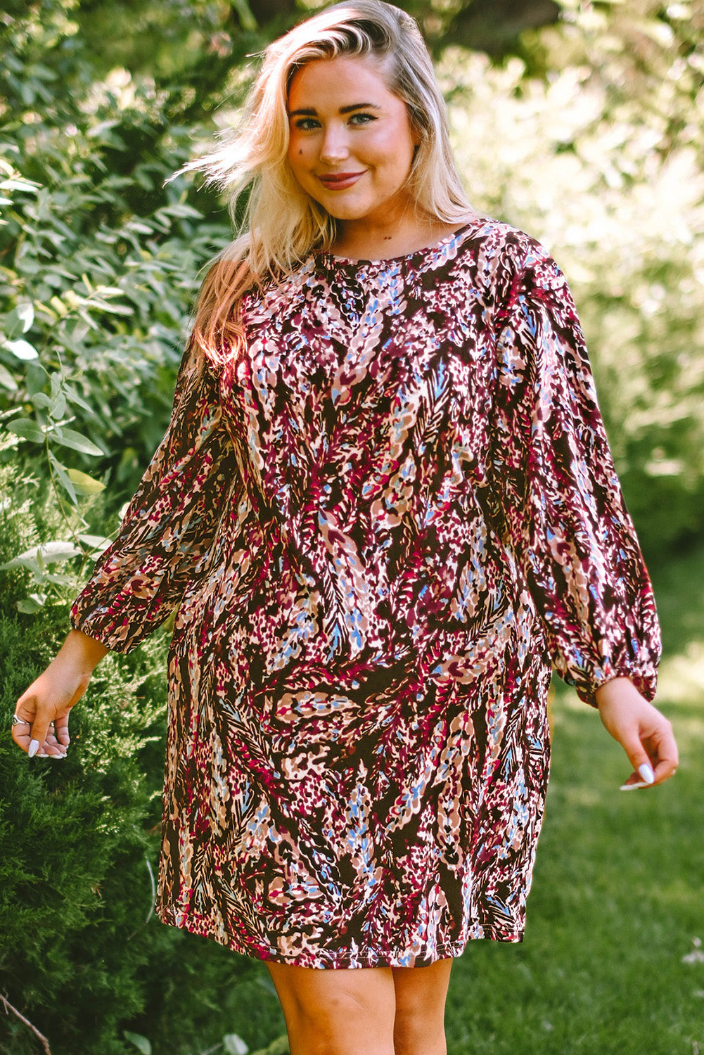 Plus Size Long Sleeve Mini Summer Dress for Women - Flowy Casual & Party Wear - Perfect for Beach Vacations, Date Nights & Summer Outings