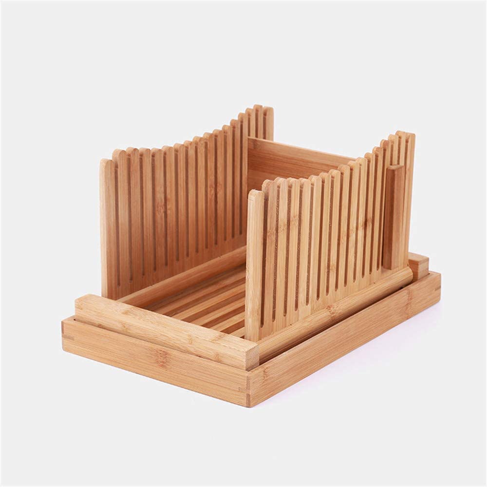 Foldable Bread Slicer with Crumb Tray - Adjustable Sandwich & Cake Cutting Guide for Homemade Bread | Perfect for Kitchen, Baking, and Meal Prep