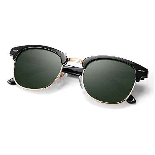 A07- Glossy Black | Green G15 | Golden Rim