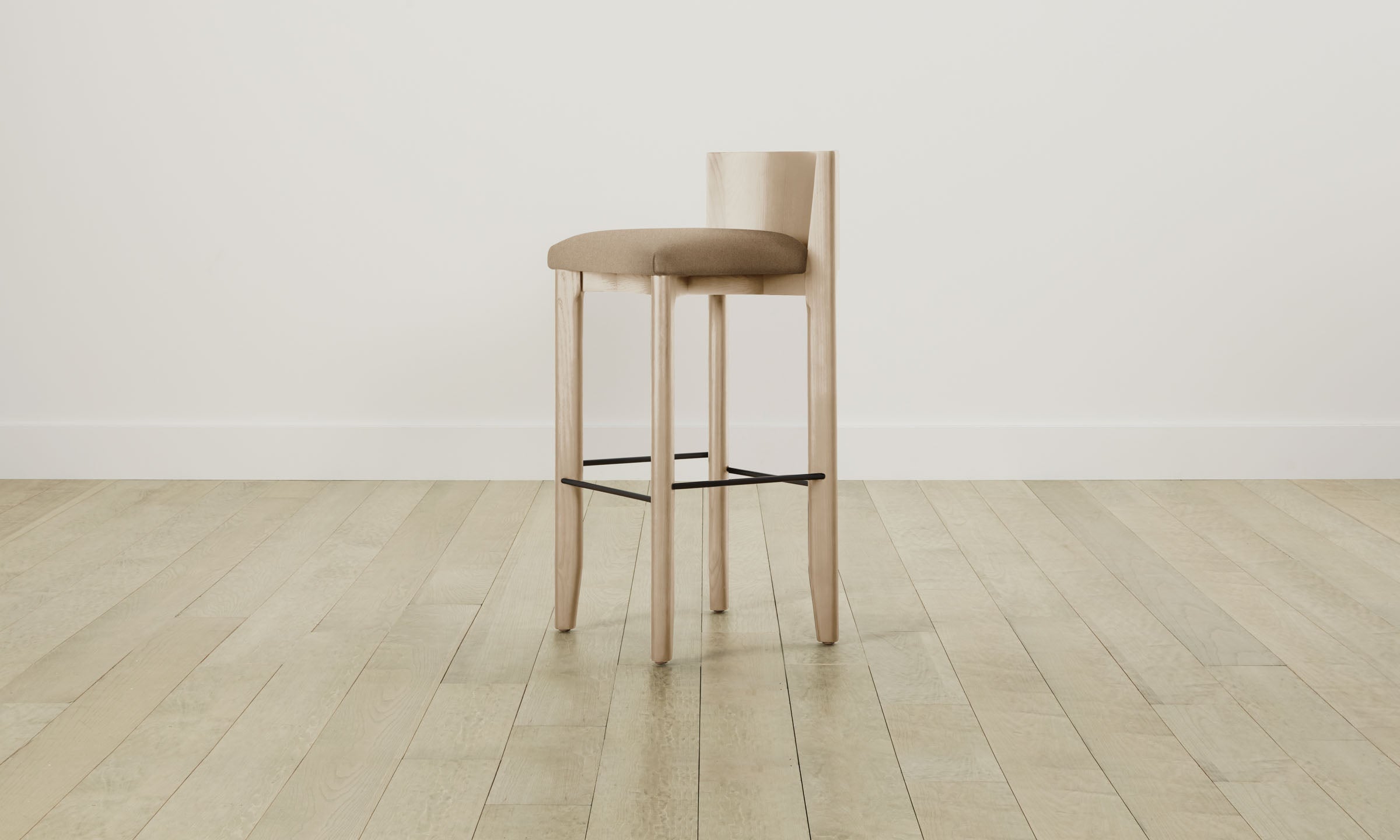 Premium Italian Brushed Wool Fox Bar Stool - The Delancey Counter Stool for Kitchen Island, Breakfast Nook & Home Bar - Modern & Comfortable Seating