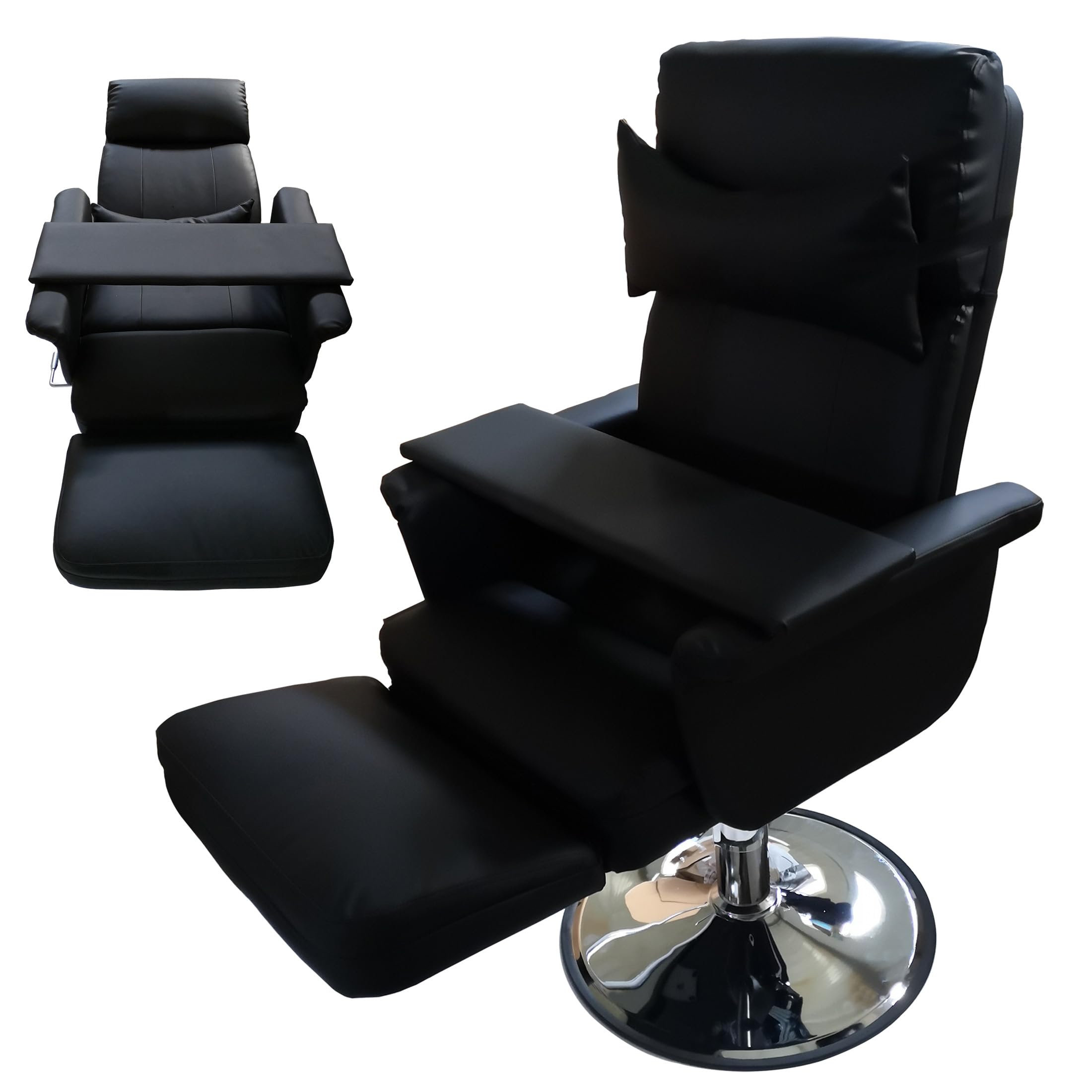 **INTSUPERMAI Hydraulic Facial Beauty & Tattoo Reclining Salon Chair - 360° Swivel, Lockable, 440lbs Weight Capacity - Perfect for Spa, Massage, and Tattoo Studios (Black)**