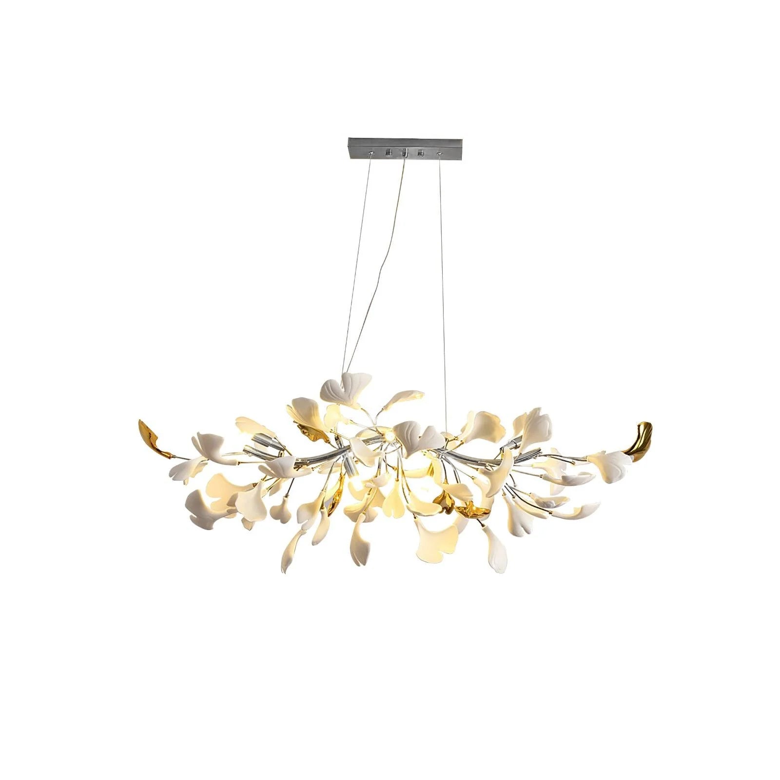 Elegant Ginkgo Leaf Chandelier - Modern Crystal Ceiling Light Fixture for Dining Room, Bedroom & Living Room Decor - Perfect for Home, Hotel and Wedding Venue Lighting