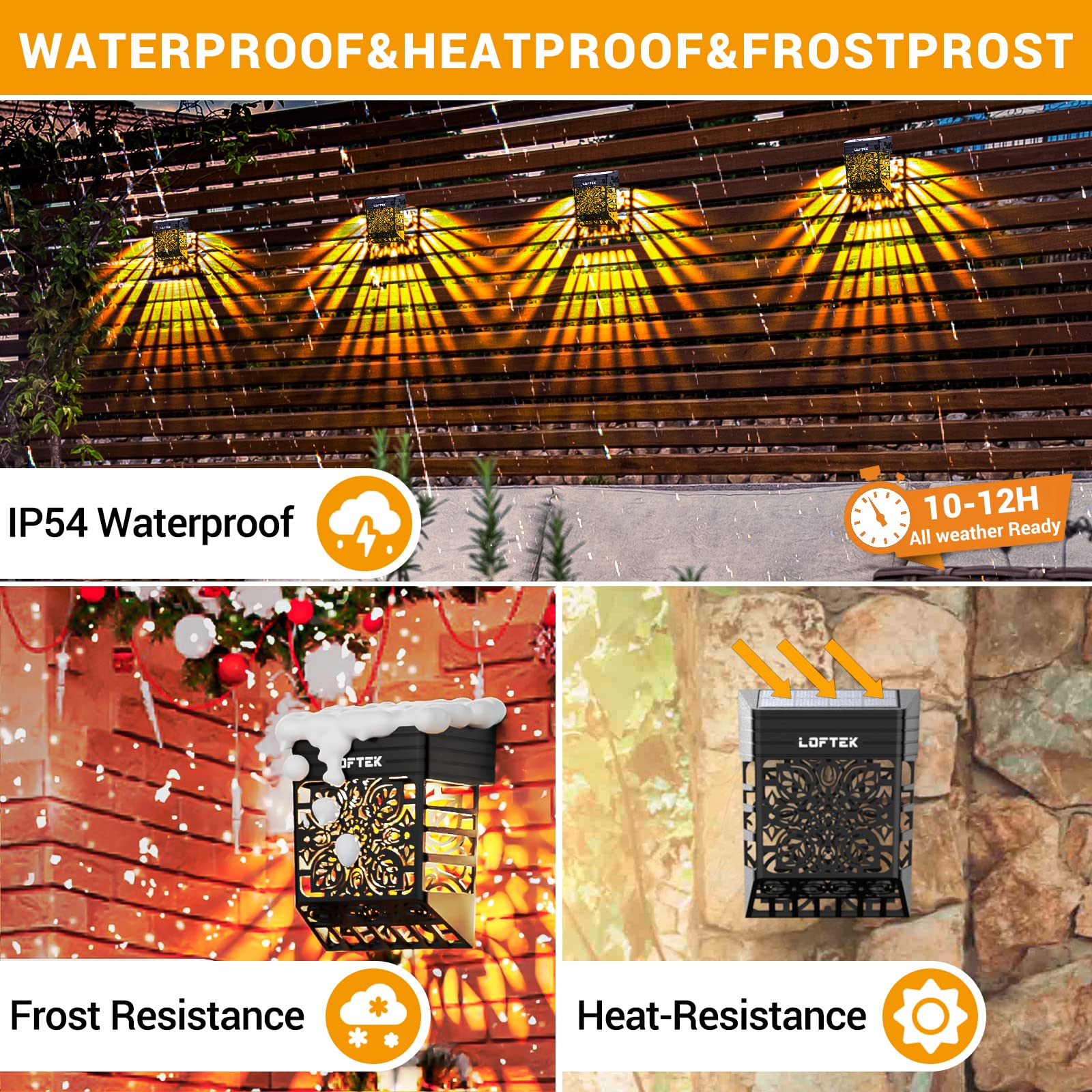 LOFTEK 12 Pack Solar Deck Lights - Waterproof Outdoor Solar Fence Lights for Garden, Patio, Backyard, Stair & Step Lighting | Dusk to Dawn Auto On/Off | Warm White LED Decorative Lights for Railings, Camping & Pathway Illumination