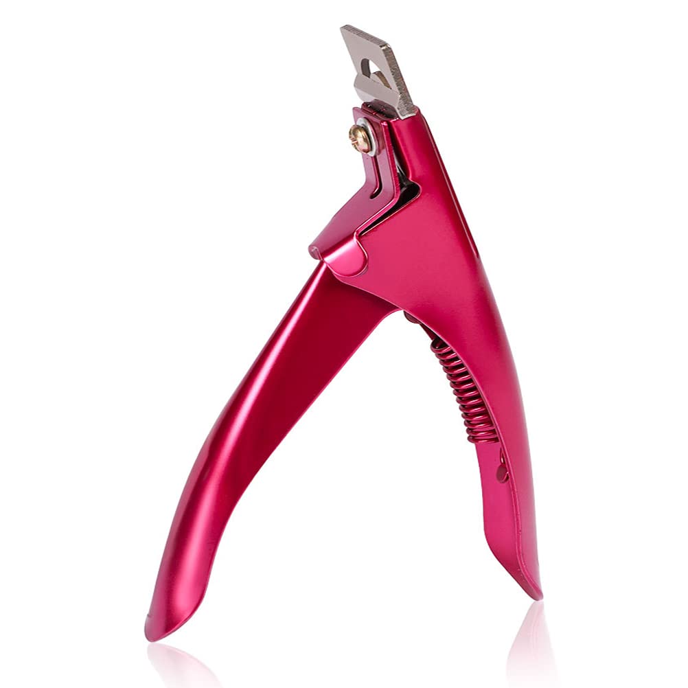 Professional Acrylic False Nail Clippers - Rose Red Nail Tip Cutter for Salon & Home Manicure | Durable Nail Art Tool for Acrylic Nails, Gel Extensions & DIY Nail Designs