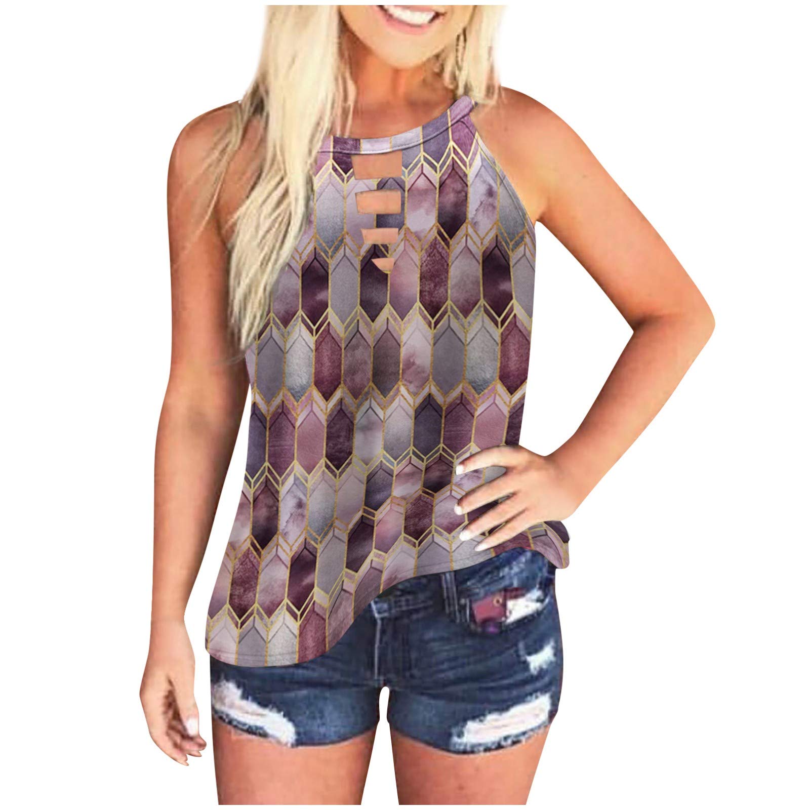 Breast Cancer Awareness Workout Tops for Women - Moisture Wicking Fitness Shirts, Sleeveless Tank Tops with Inspirational Prints | Gym, Running & Yoga Activewear