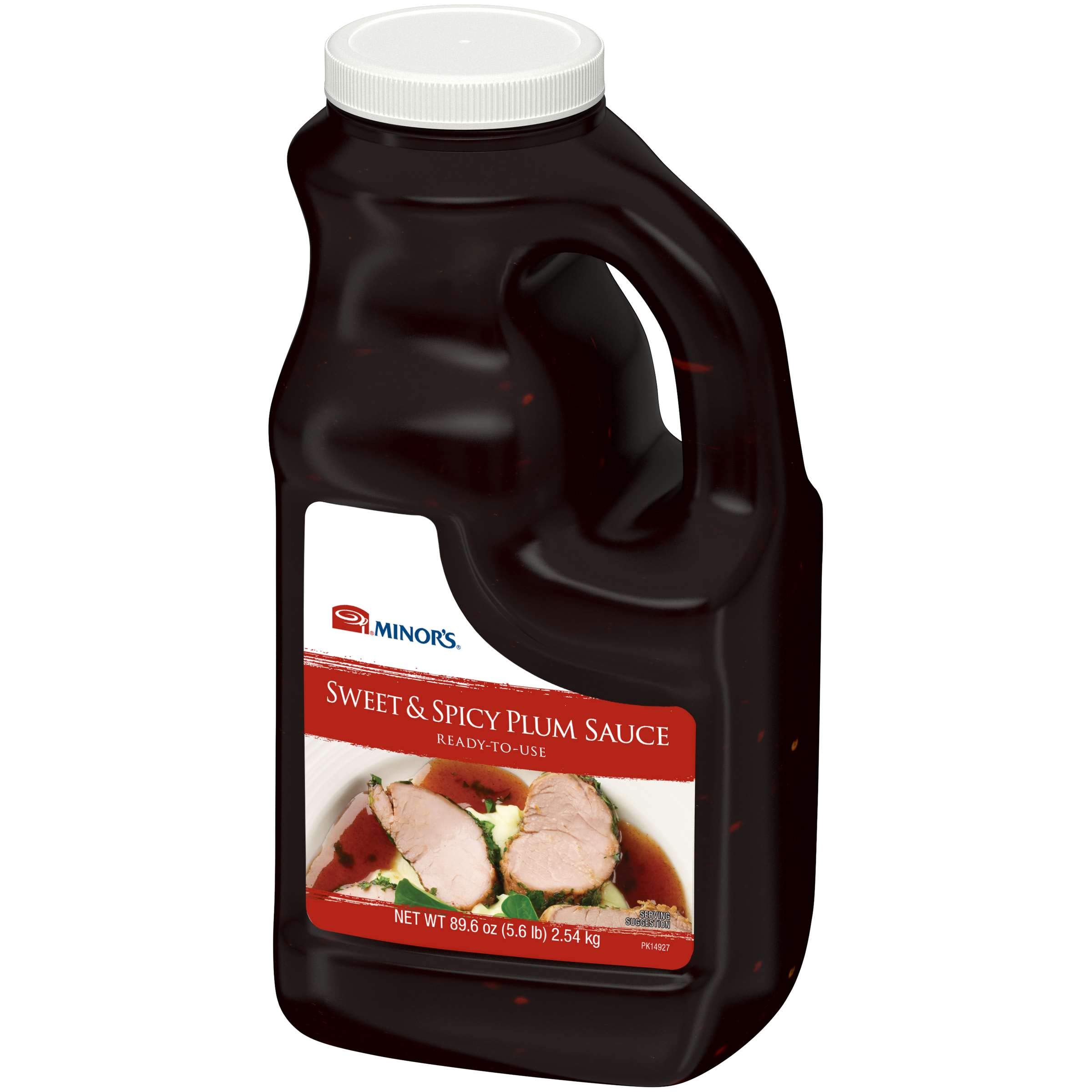 Minor's Vegan Sweet and Spicy Plum Sauce & Marinade - Wasabi Flavor, 5 lb 9.6 oz Bulk Pack (4 Jugs) - Perfect for Asian Cooking, BBQ Glazing & Vegan Dipping Sauces