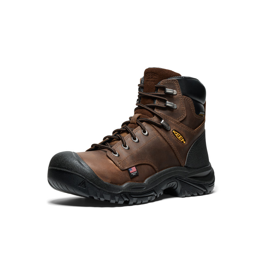 Men's Mt Vernon II 6-Inch Waterproof Steel Toe Work Boots - Dark Earth/Black | Durable Safety Shoes for Construction, Hiking & Outdoor Work