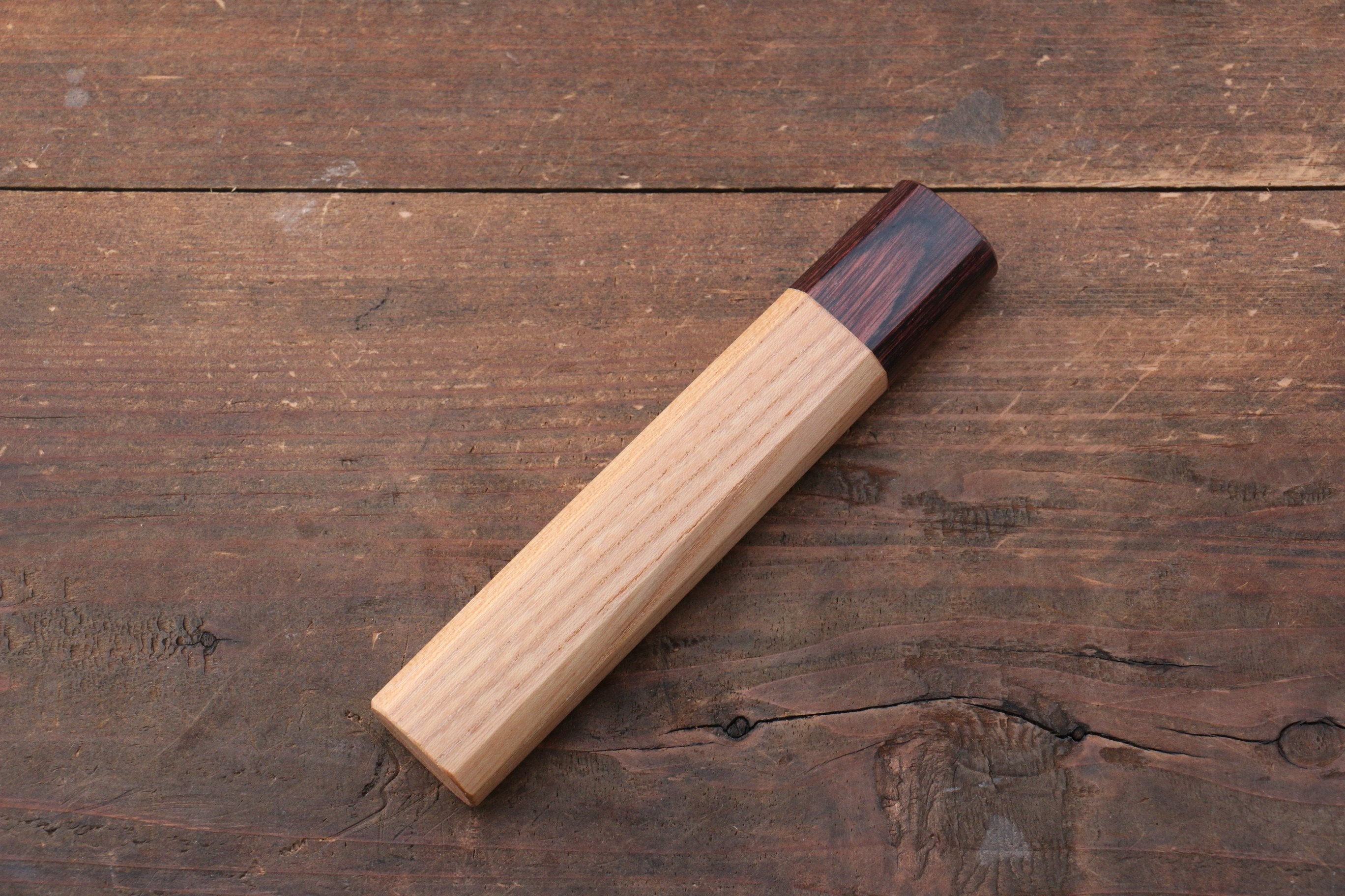 Premium Keyaki Wood Knife Handle (Medium Size) - Ergonomic Grip for Professional Chefs & Home Cooking, Perfect for Japanese & Western Style Knives