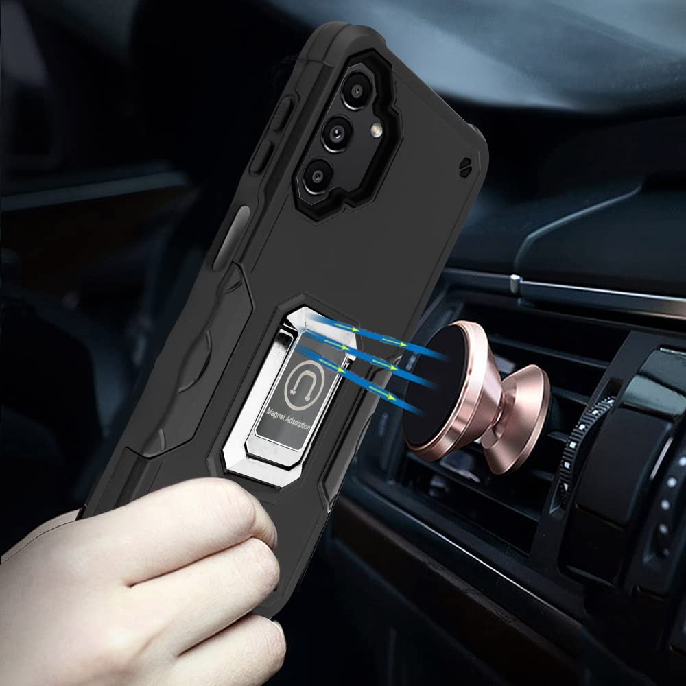 Samsung Galaxy A13 5G Case with Screen Protector - Military Grade Magnetic Car Mount Holder & Full Body Protective Cover - Heavy Duty Shockproof Phone Case for Daily Use, Travel & Outdoor Activities (Black)