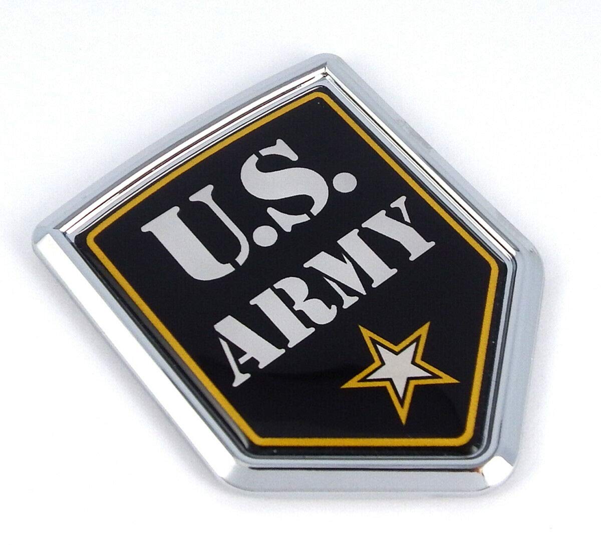 US Army USA Flag 3D Car Emblem - Chrome Auto Badge for Bumper & Decal