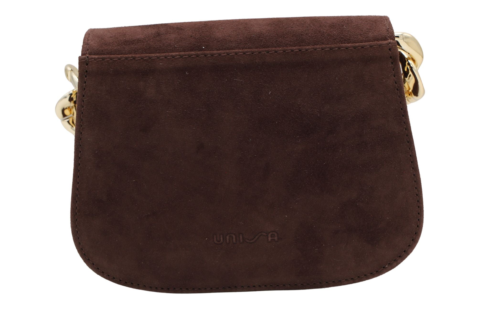 UNISA Brown Suede Small Saddle Bag for Women - ZBRUNA Crossbody Purse with Adjustable Strap, Perfect for Daily Use, Travel & Date Night