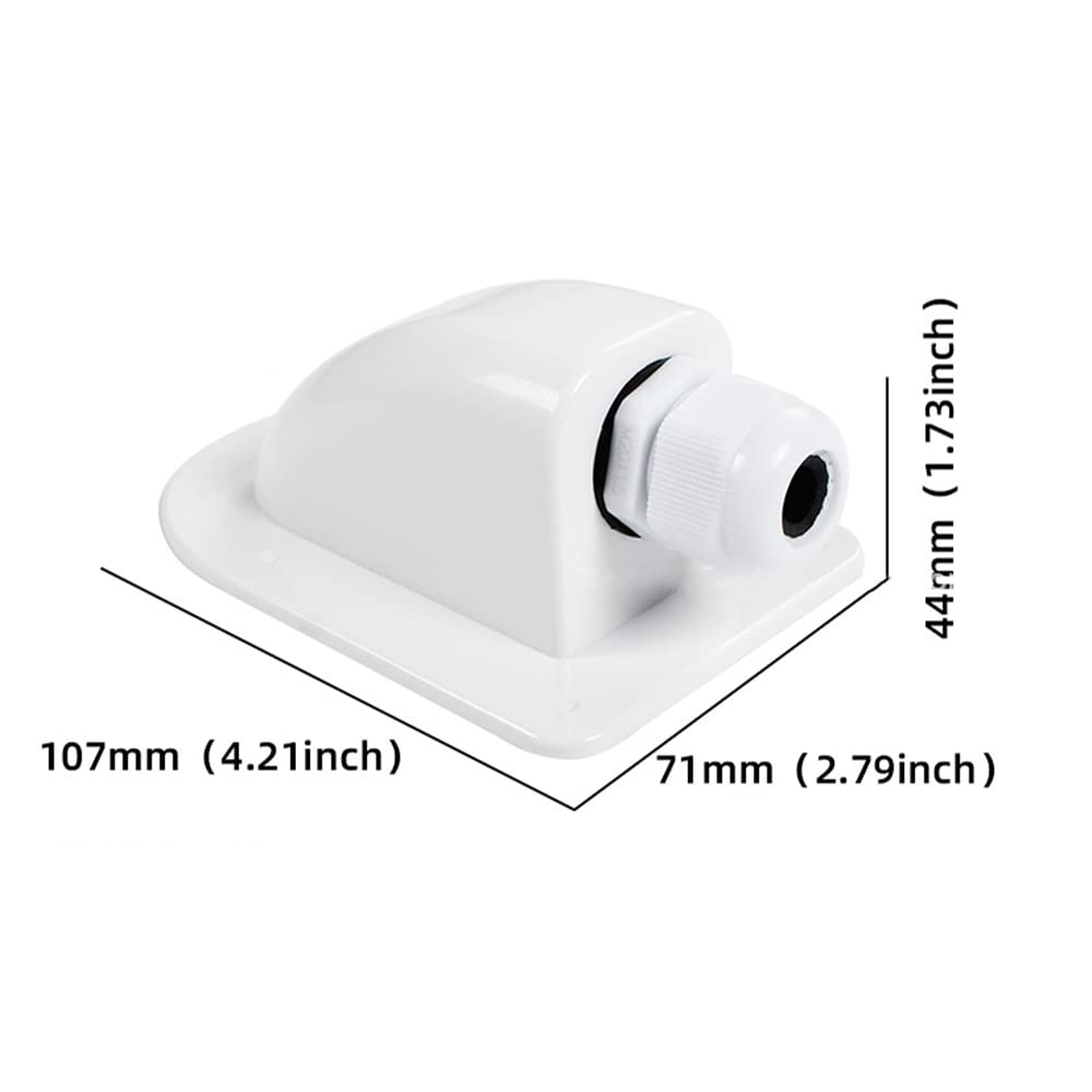 Waterproof Solar Cable Entry Gland - 2PCS White Cable Housing for RV, Caravan, Roof & Marine Solar Panels | Weatherproof Electrical Connector for Outdoor Solar Power Systems, Campers & Boats