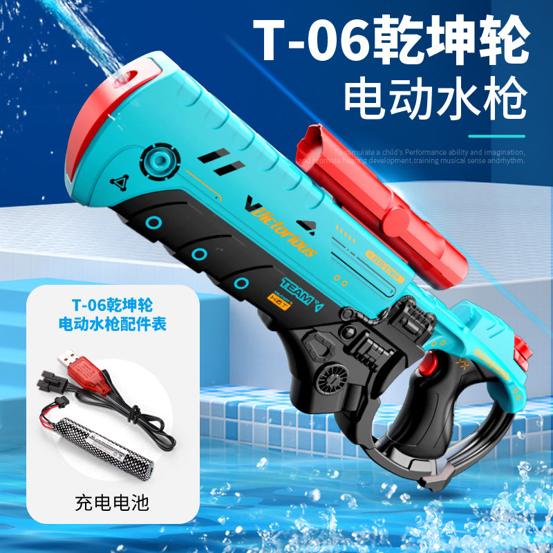 Automatic Electric Water Blaster - Battery Powered Squirt Gun with Water Pipe for Kids & Adults - Perfect for Backyard Water Fights, Pool Parties, and Summer Outdoor Fun