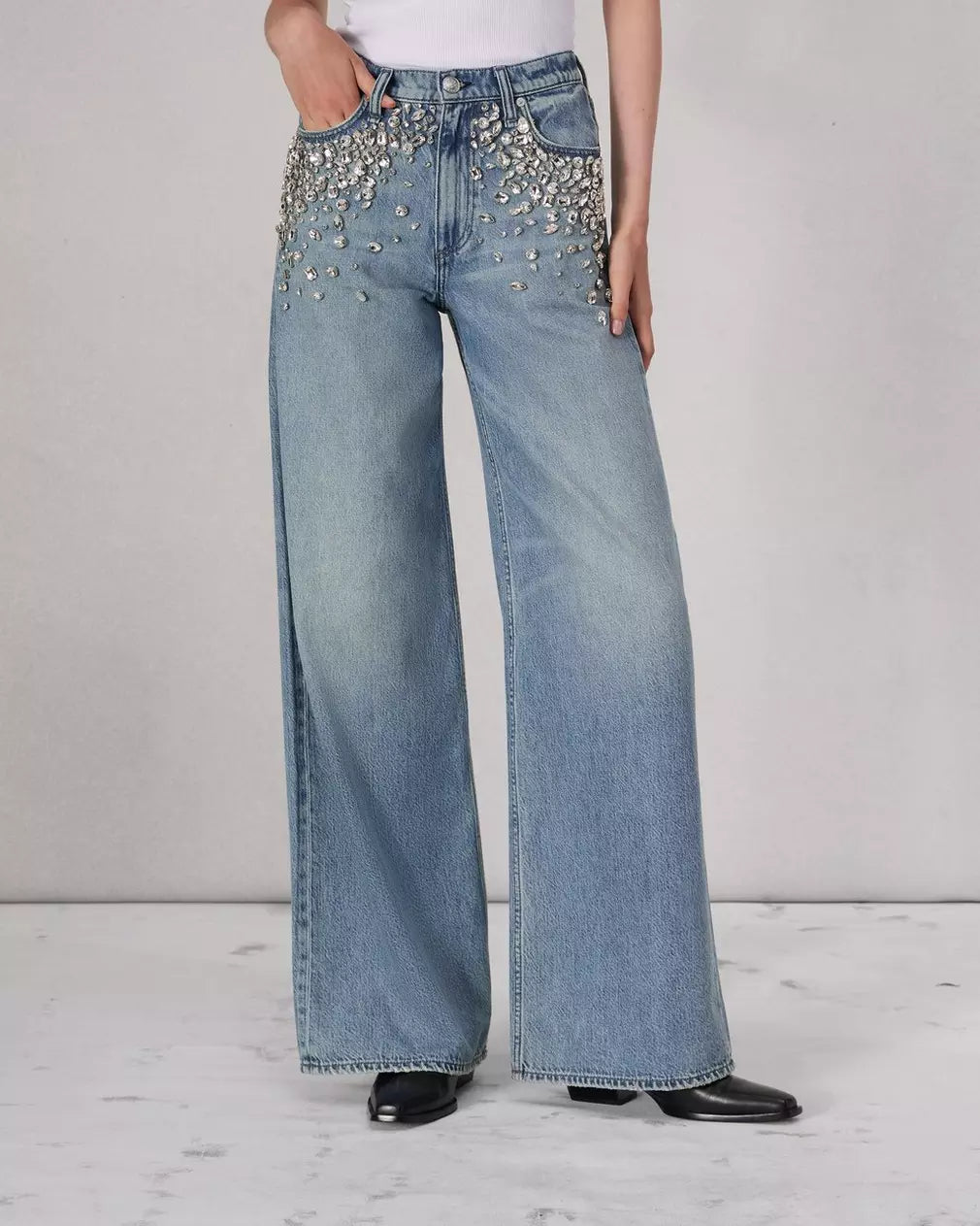 Featherweight Sofie Wide Leg Jeans - Lightweight Stretch Denim Pants for Women | Perfect for Casual Wear, Office & Travel