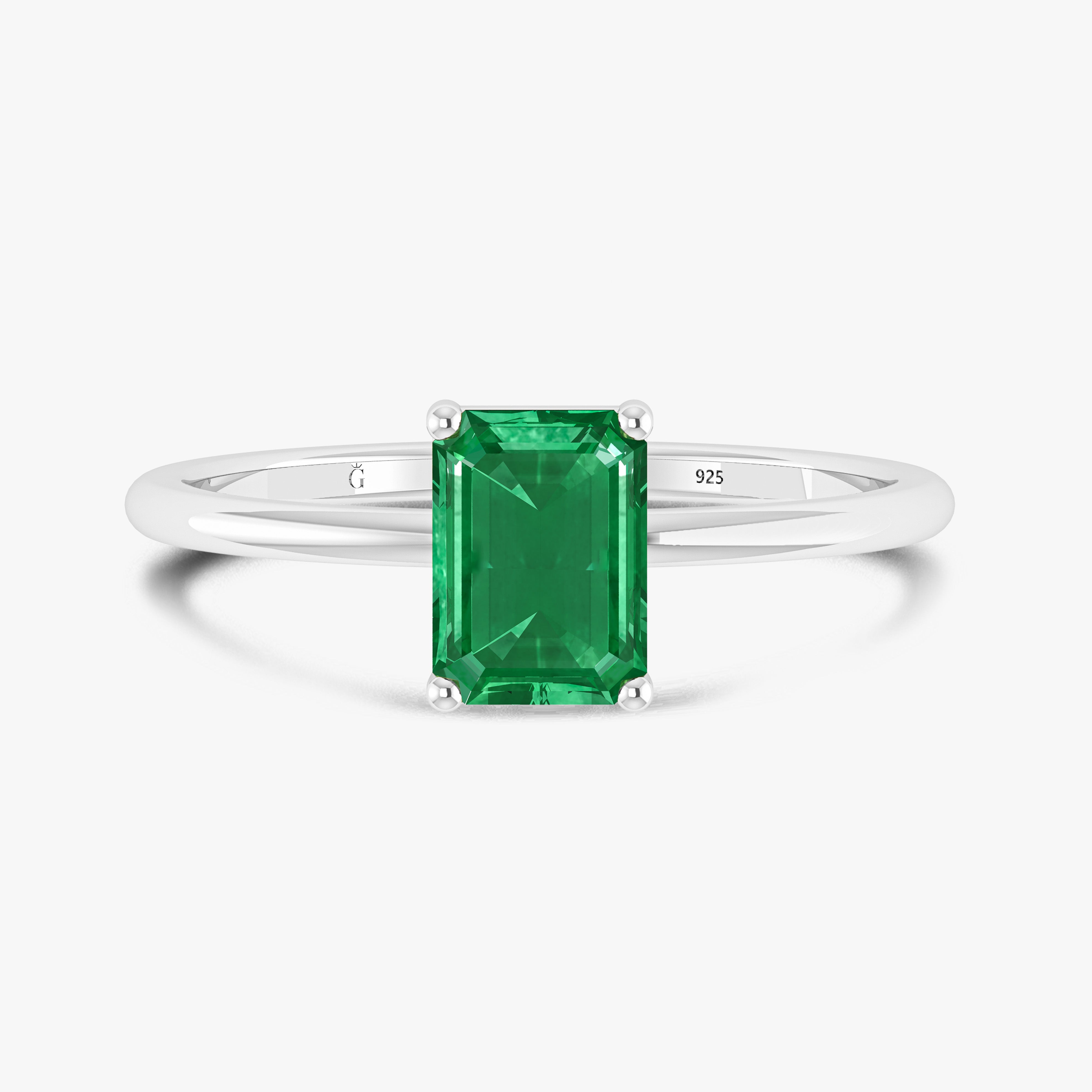Green Emerald Faceted Cut Gemstone Ring for Women | Elegant Jewelry Gift for Birthday, Anniversary & Special Occasions