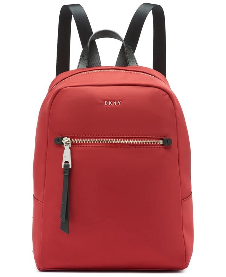 DKNY Gia Backpack for Women - Stylish Bright Red Laptop Backpack with USB Charging Port, Perfect for Work, School & Travel