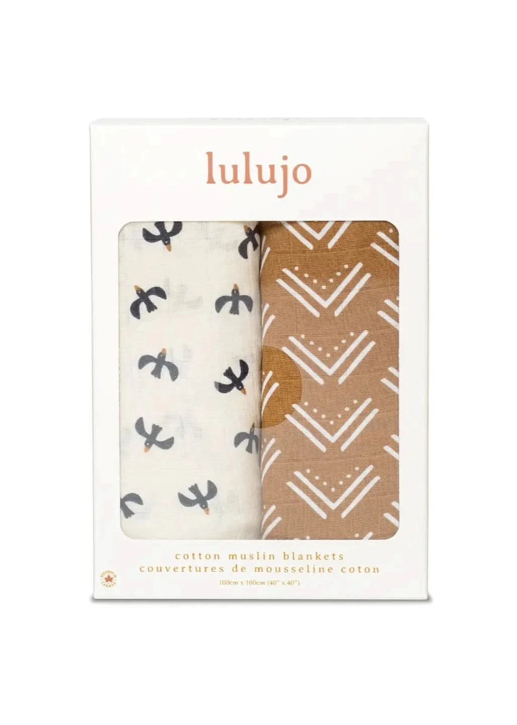 Lulujo 2-Pack Soft Cotton Baby Swaddle Blankets - Breathable & Comfortable for Newborns, Infants - Perfect for Swaddling, Nursing, Stroller & Car Seat Covers