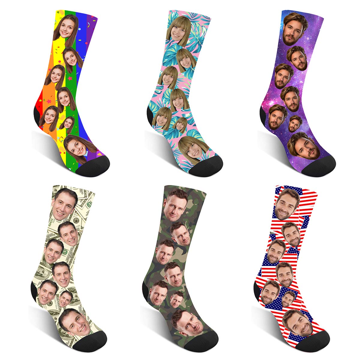 Custom Personalized Photo Crew Socks for Men & Women - Print Your Face/Design on Comfortable Unisex Socks - Perfect Gift for Birthdays, Anniversaries & Couples Matching Outfits