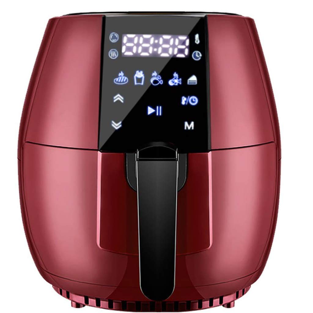 **4.5L Large Air Fryer with Rapid Air Technology - 1200W Oil-Free Electric Hot Air Fryer Oven, Adjustable Temperature & Timer, Low Fat Healthy Cooking - Perfect for Frying, Baking, Roasting & Reheating (Red)**