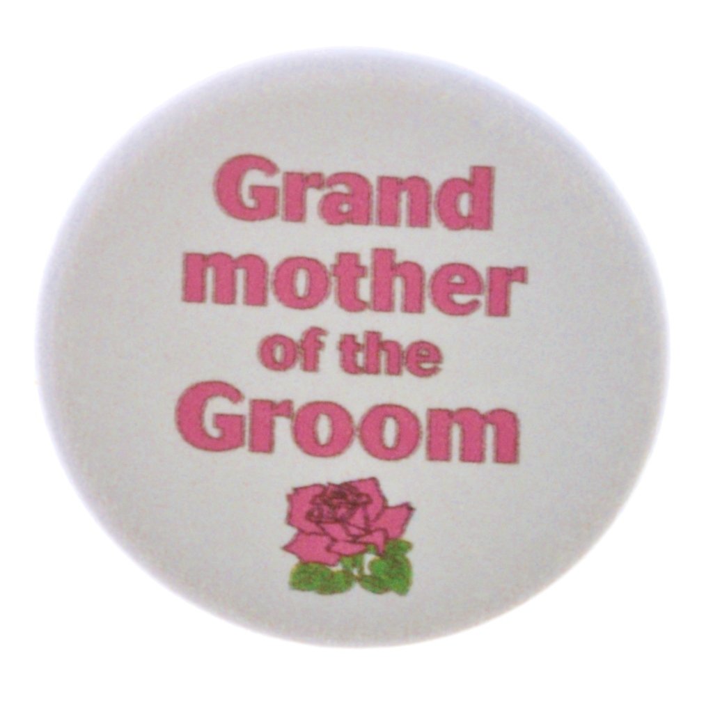 Grandmother of the Groom Pink Rose Pinback Button - Elegant Wedding Accessory for Grandma - Perfect for Bridal Showers, Rehearsal Dinners & Mother's Day Gifts