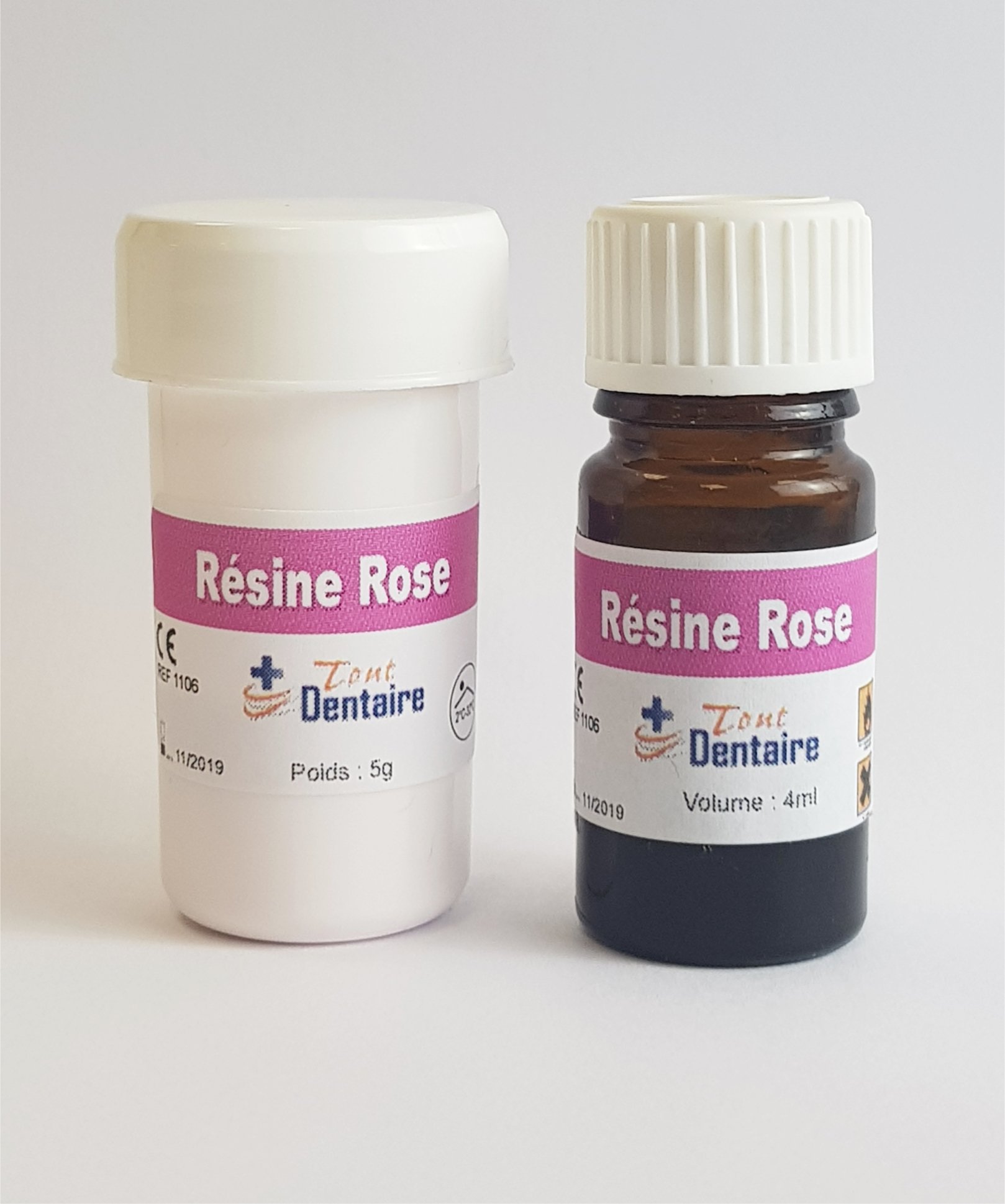 Pink Dental Resin 5g + 4ml - Professional Tooth Repair Kit for Cavities, Cracks & Dental Restoration - Perfect for Dentists, DIY Home Use & Emergency Dental Care