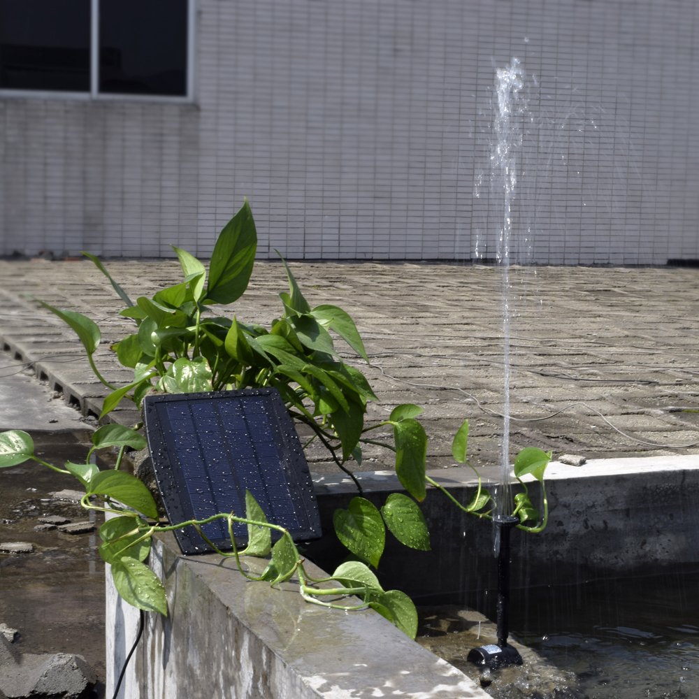 Eco-Friendly Solar Powered Water Pump for Garden Fountains, Ponds & Landscaping - 9V 2.5W Plug-in Solar Panel Fountain Pump - Perfect for Outdoor Decorative Water Features, Bird Baths & Pool Accents