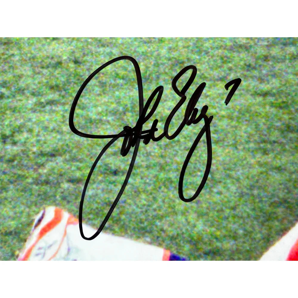 John Elway Autographed Denver Broncos 16x20 Framed Photo with BAS COA - Perfect for Sports Memorabilia Collectors and Broncos Fans Home Decor