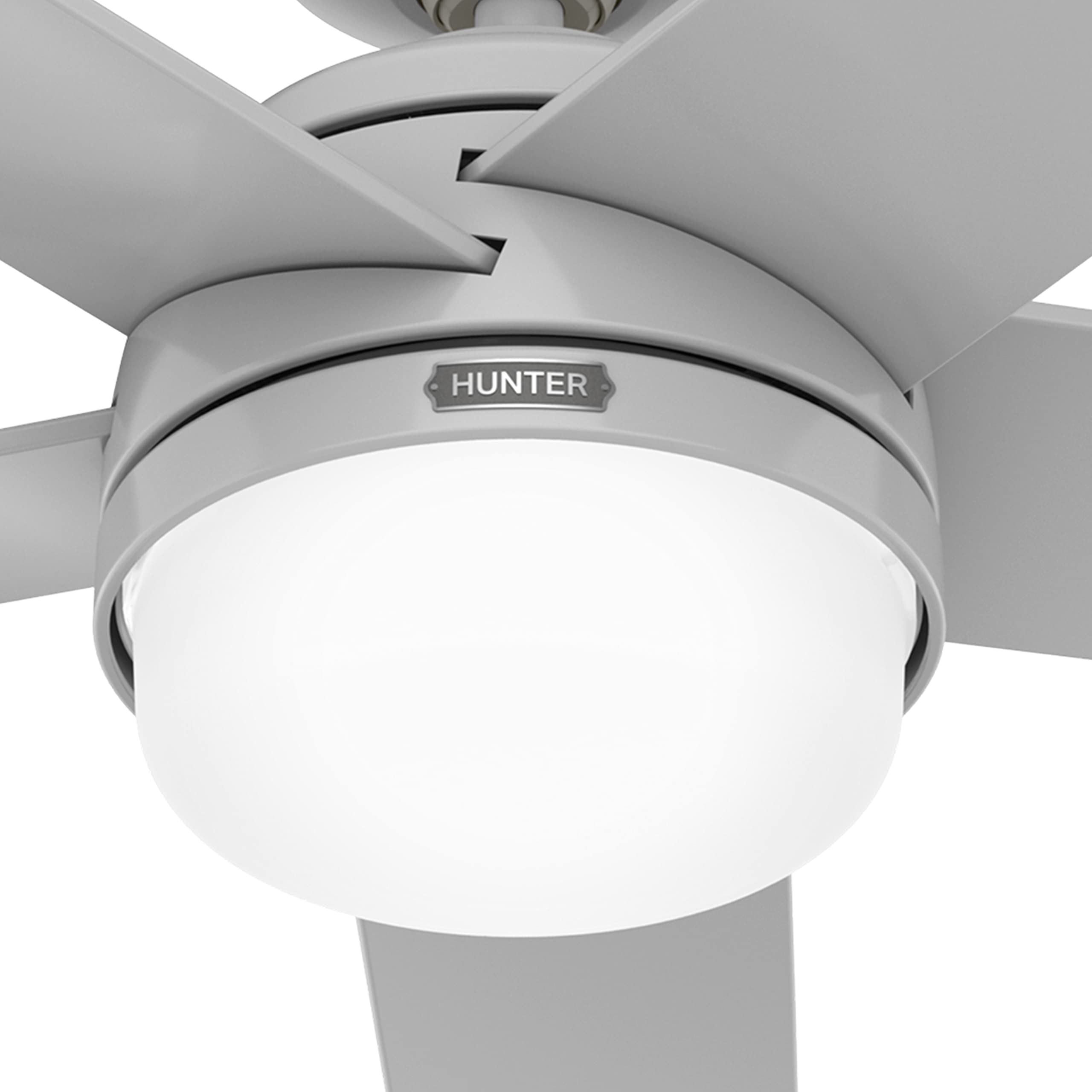 Hunter Fan 52 Inch Outdoor Ceiling Fan with LED Light Kit & Remote Control - Dove Grey (Renewed) - Perfect for Patio, Deck, and Covered Porch Cooling