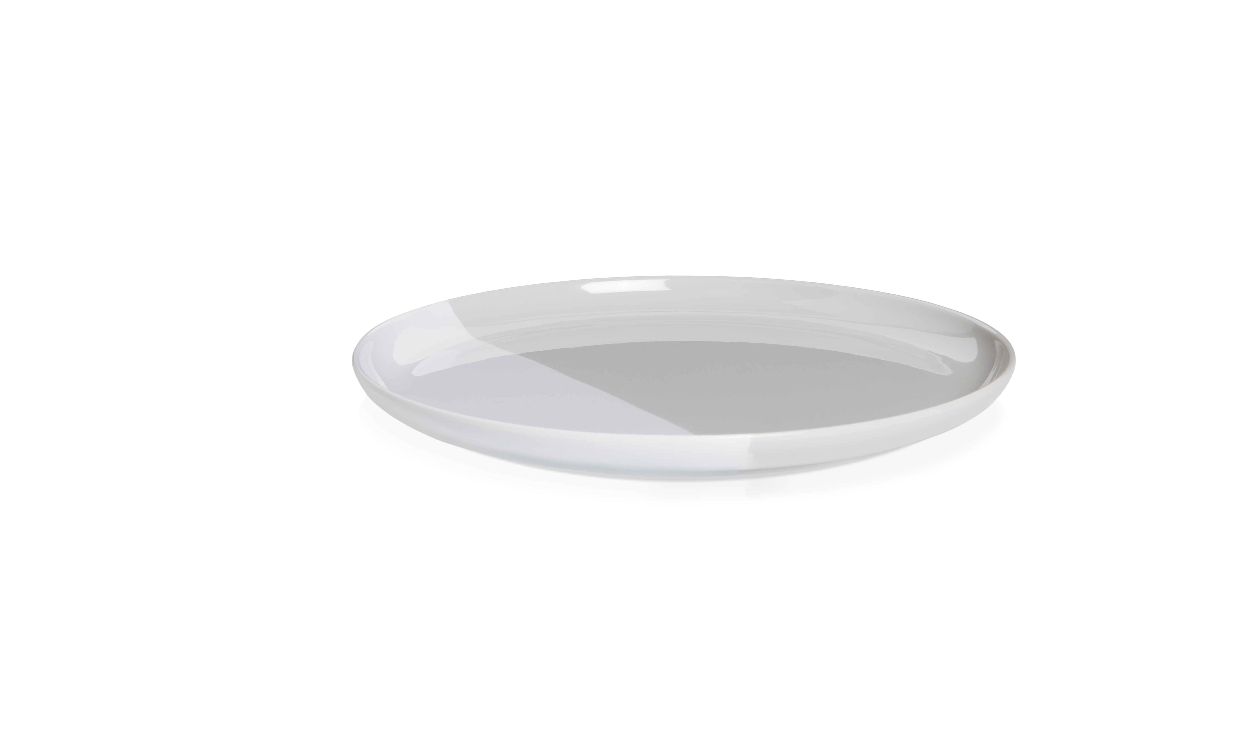 Premium Melamine Dessert Plates and Salad Plates Set of 4 - Durable Silver Grey Half & Half Design for Party, Picnic, and Outdoor Dining