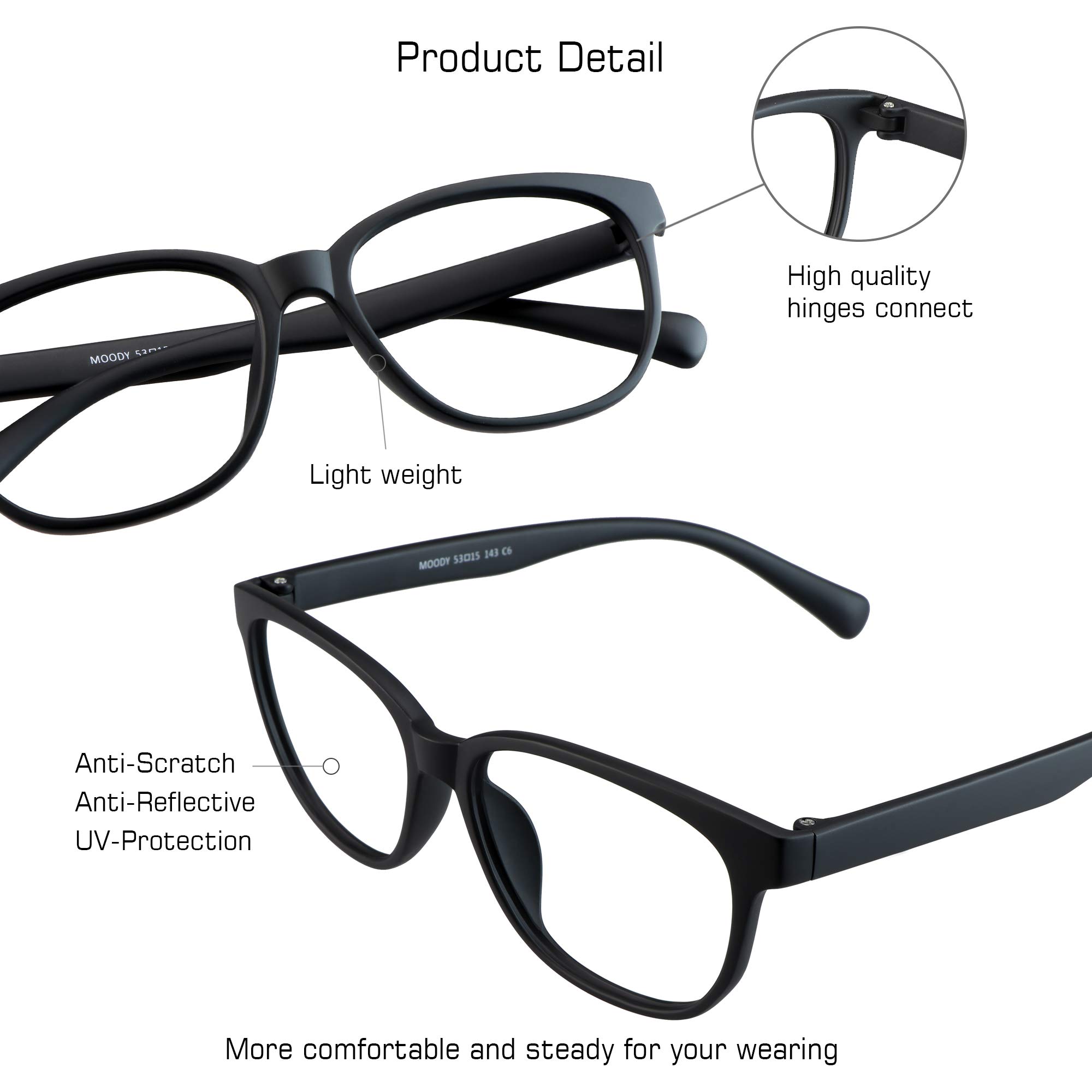 VisionGlobal Blue Light Blocking Glasses for Women & Men - Anti Eyestrain Computer Glasses with Oval Frame for Digital Screen Use - Perfect for Office Work, Gaming & Reading