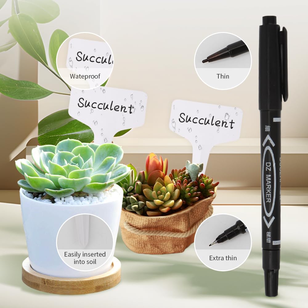 200pcs Waterproof Plant Labels - 4 Inch Plastic Garden Markers for Seedlings, Greenhouse & Nursery - Durable Outdoor Gardening Supplies for Herbs, Vegetables & Flowers Identification