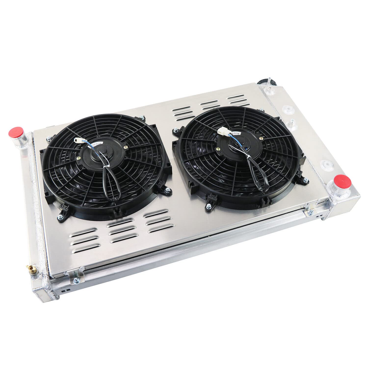 4 Row Aluminum Radiator Shroud Fan for 1970-1985 Chevy GMC C/K/G Series C10 C20 C25 C3500 - Heavy Duty Cooling Upgrade for Classic Trucks & Off-Road Vehicles