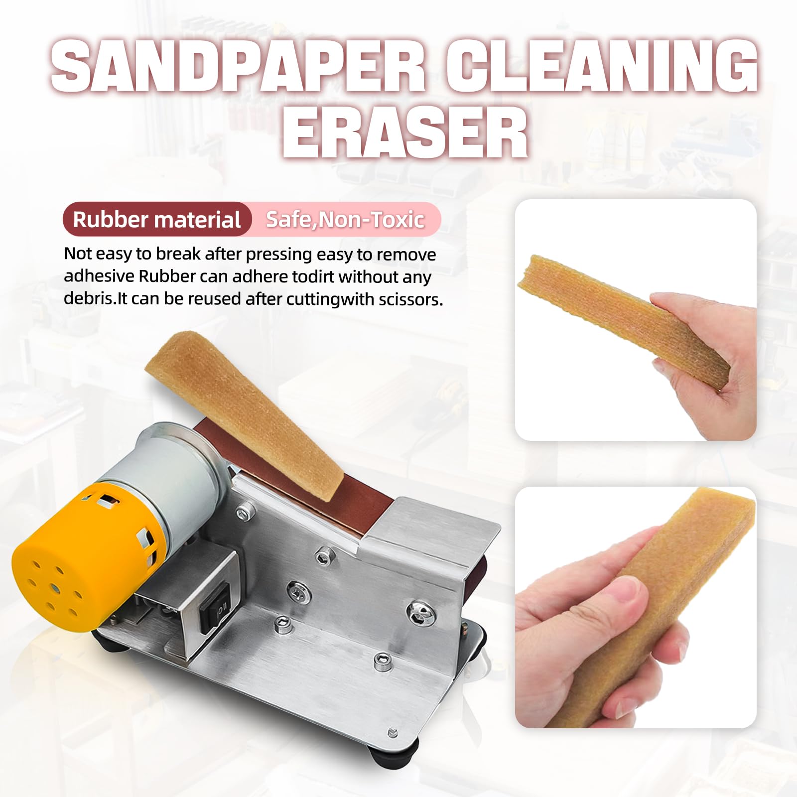 3-In-1 Mini Belt Sander with 7 Adjustable Speeds - Professional Knife Sharpener & Grinder System for Hunting, Kitchen & Serrated Knives - Wood & Plastic Craft Tool (6.6 Inches) - Perfect for DIY Projects, Metal Polishing & Blade Maintenance