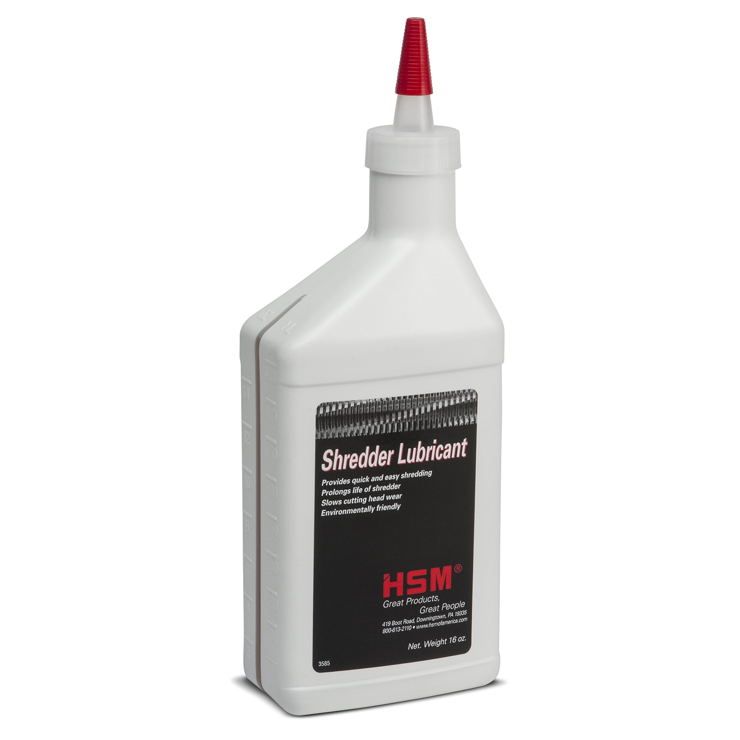 HSM Premium Shredder Oil - 16 oz Bottle (Case of 12) | Lubricant for Paper Shredders | Office & Home Use | Extends Shredder Life & Prevents Jams