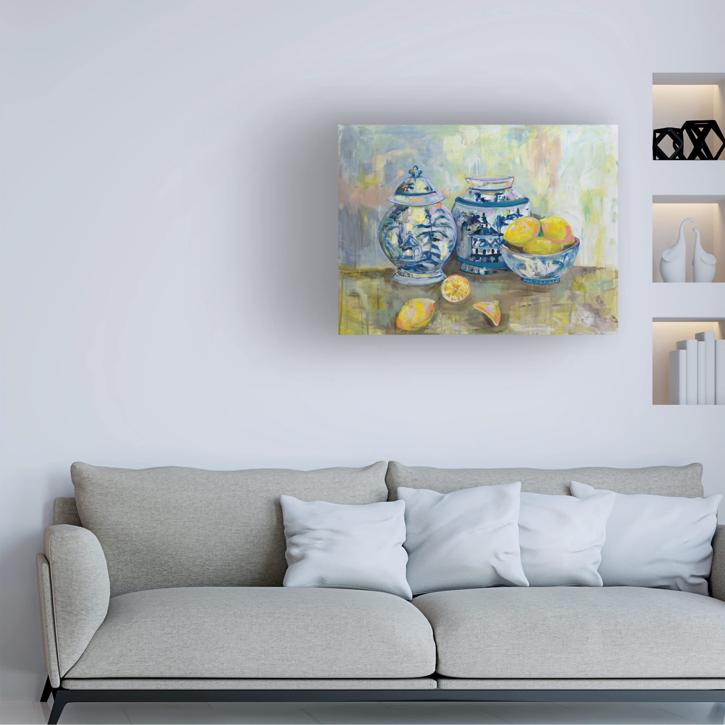 Trademark Fine Art 'Lemon Life' Canvas Wall Art by Jeanette Vertentes - 35x47 Inches, Vibrant Kitchen Decor, Perfect for Dining Room & Living Room Wall Decor
