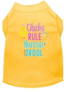 Chicks Rule Screen Print Dog Shirt - Cute Graphic Pet Tee in Multiple Colors - Perfect for Dog Lovers & Pet Birthday Parties