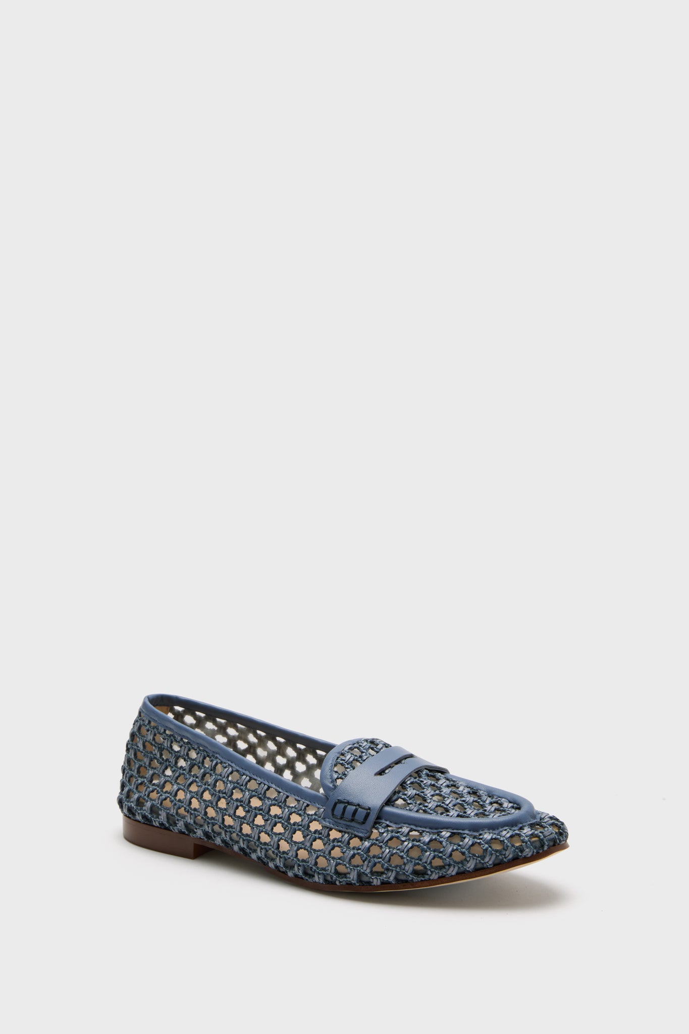 Blue Woven Rowan Loafers for Women - Comfortable Casual Slip-On Shoes for Work, Travel & Everyday Wear