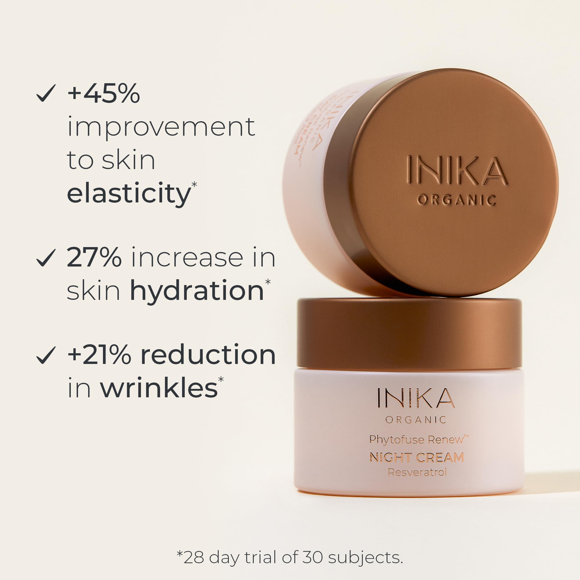INIKA Organic Phytofuse Renew™ Night Cream - Vegan Anti-Aging Face Moisturizer with Natural Ingredients for Overnight Skin Repair & Hydration (50ml) | Perfect for Dry, Sensitive & Mature Skin Night Care Routine