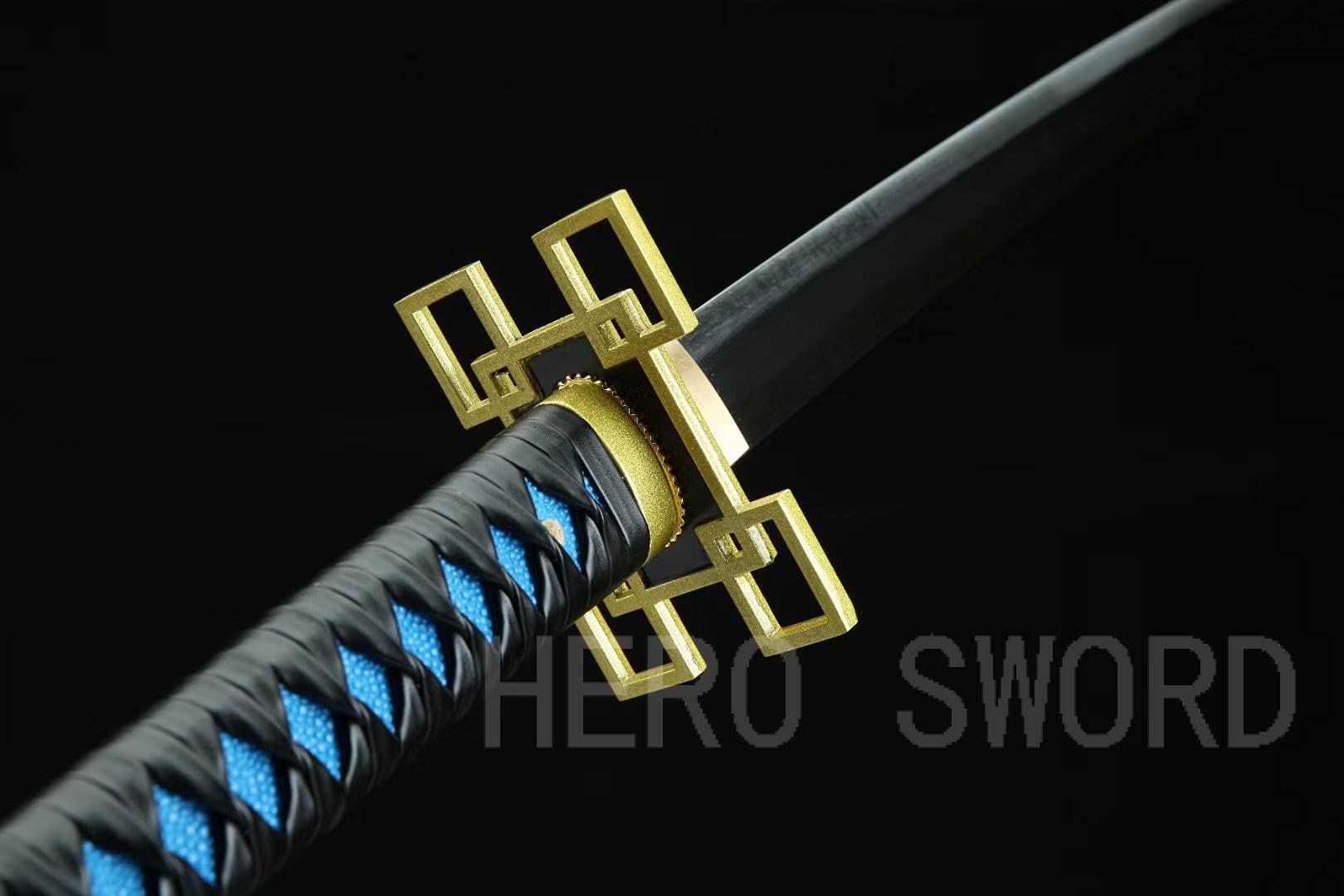 HERO SWORD Japanese Anime Katana - Hand Forged 1045 Carbon Steel Samurai Sword, Full Tang Handmade Sharp Blade - Demon Slayer Inspired Katana for Cosplay, Martial Arts Training & Anime Collection