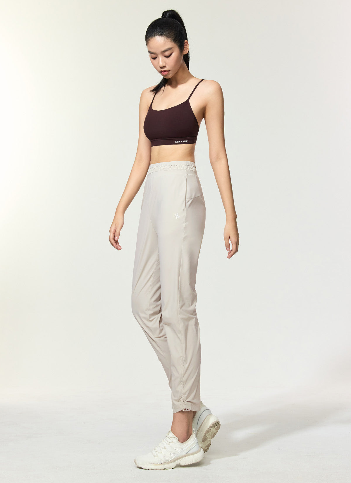 Cooling Tricot Shirring Jogger Pants for Women - Breathable Stretchy Lounge Pants for Yoga, Running & Summer Comfort