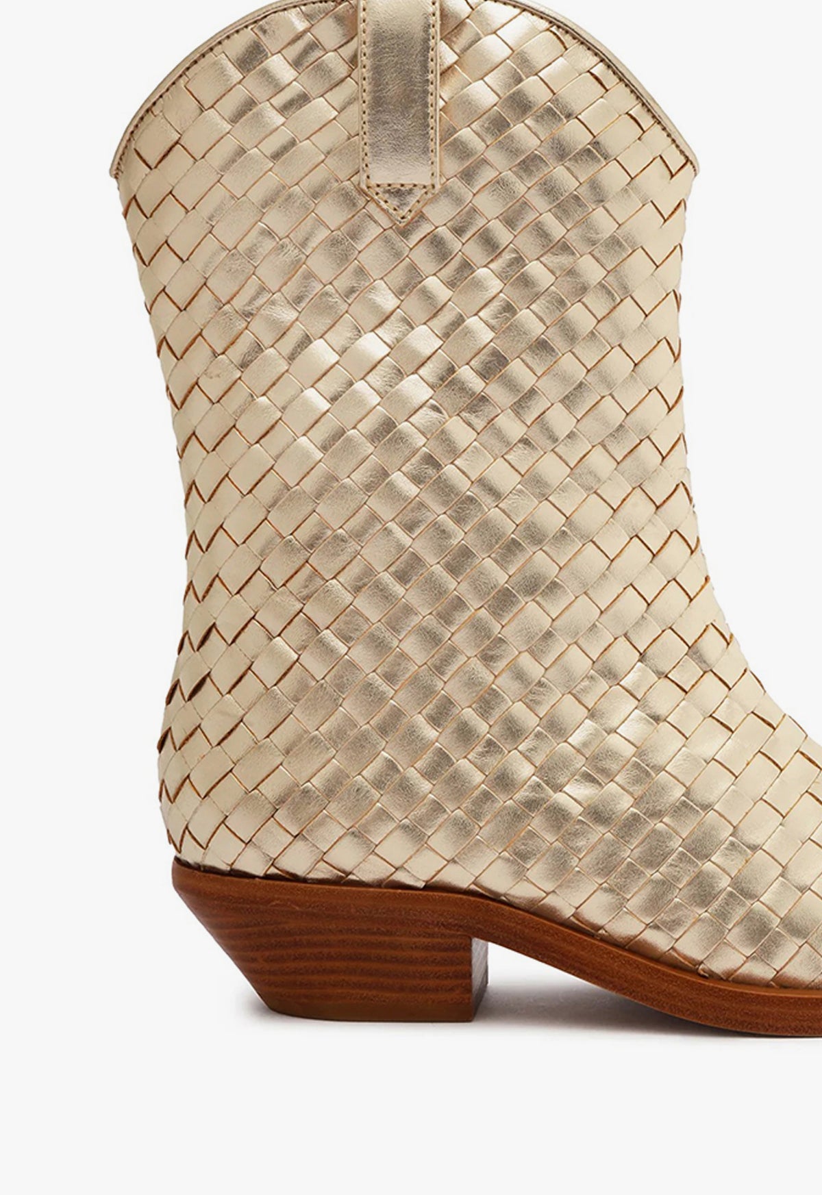 Cicera Women's Woven Metallic Leather Ankle Booties - Stylish Pointed Toe Booties for Fall/Winter, Office, Party & Night Out