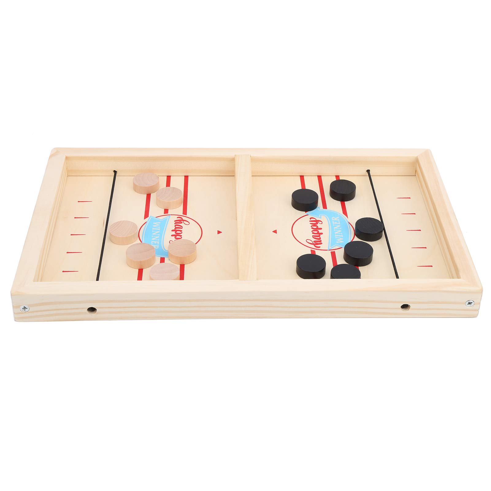 Wooden Tabletop Hockey Game - Fun Desktop Board Game for Kids & Family Game Night - Educational Sports Toy with Slingshot Action - Perfect for Indoor Play, Parties & Gifts (Small Size)