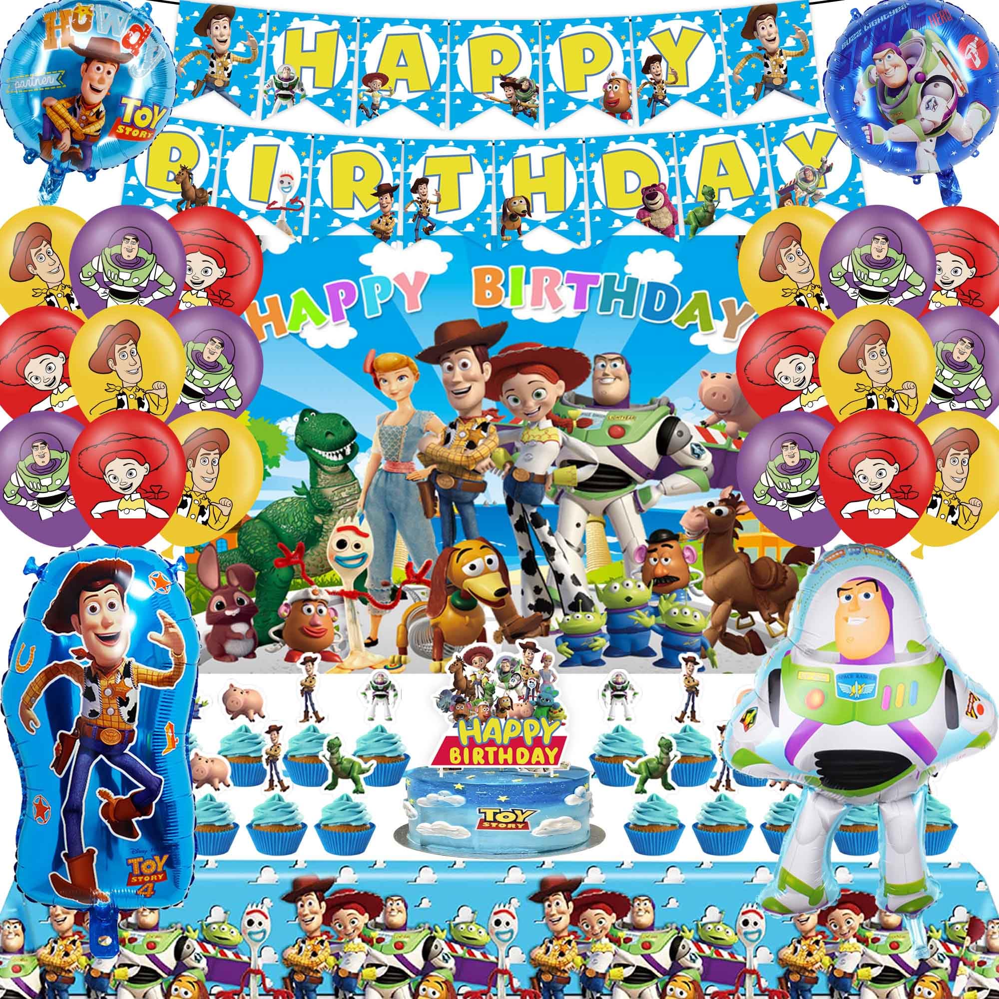 Toy Story Birthday Party Supplies & Decorations Set - Banner, Balloons, Backdrop, Tablecloth - Perfect for Kids' Birthday Parties & Themed Events