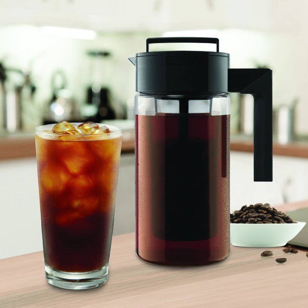 Plowerme 900ML Iced Coffee Maker with Silicone Handle - Cold Seal Airtight Kettle for Kitchen, Dining & Bar - Perfect for Home Brewing, Office Use, and Outdoor Camping (Random Color, One Size)