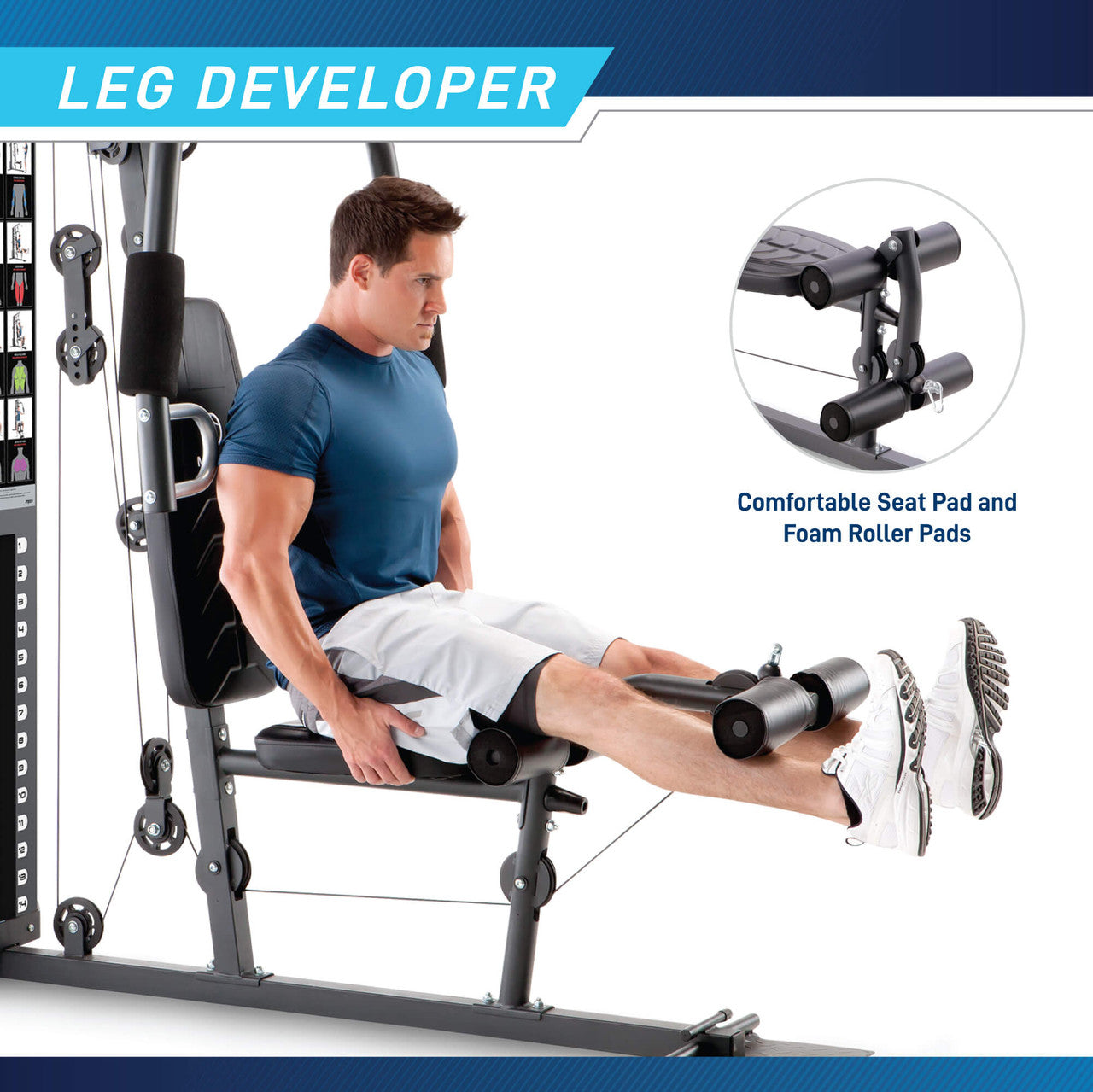 Marcy 150lb Stack Home Gym System MWM-4965SC - Strength Training Equipment for Full Body Workout at Home | Perfect for Small Spaces & Home Fitness
